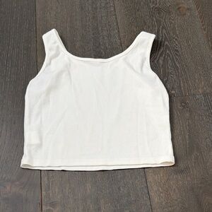 Women's White Ribbed Tank Top